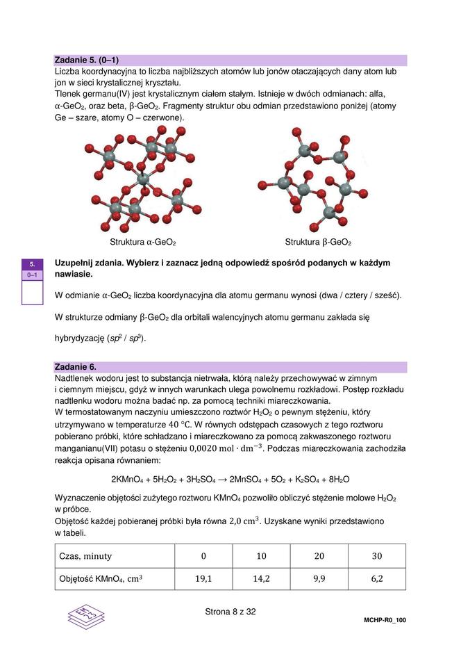 Matura 2024: chemia rozszerzona – ARKUSZ FORMUŁA 2023