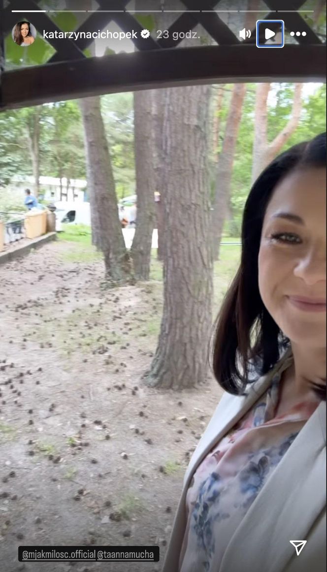 M jak miłość. Kinga (Katarzyna Cichopek) na planie