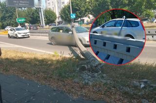 Latarnia spadła na jadący samochód! To działo się chwilę wcześniej. Szok w Krakowie [ZDJĘCIA]