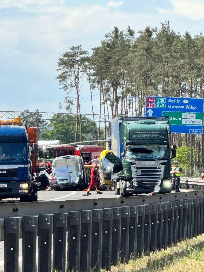 Wypadek na autostradzie A6