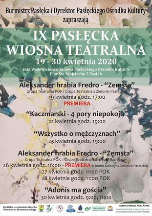 plakat  IX Pasłęckiej WIosny Teatralnej