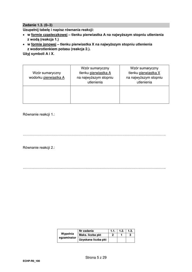 Matura 2024: chemia rozszerzona – ARKUSZ FORMUŁA 2015