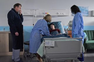 Pierwsza miłość, odcinek 4060: Angelika (Patrycja Franczak), Jakub Wenerski (Przemysław Sadowski), Eliza (Anna Maria Sieklucka)