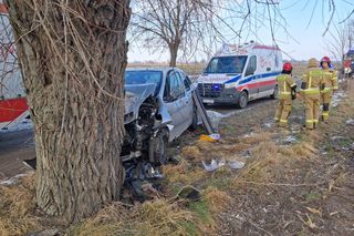 Tragiczny finał wypadku w powiecie rawickim. Nie żyje 39-latek, który uderzył samochodem w drzewo
