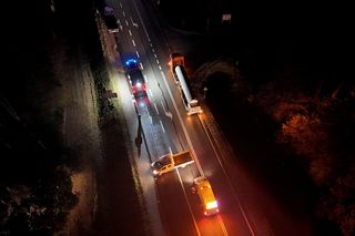 Przewalona cysterna z azotem w Skuszewie.