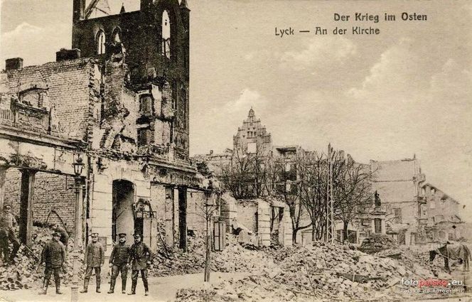 Ełk na zdjęciach z I wojny światowej. Miasto było całkowicie zniszczone