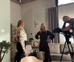 Barwy szczęścia na planie. Wanda (Maja Barełkowska), Grażyna (Kinga Suchan)