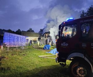 Pożar budynku gospodarczego, Rudzienko, gmina Dobre, powiat Miński