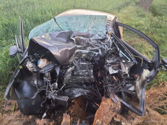 Tragedia pod Skierniewicami. 28-letni kierowca zginął po zderzeniu z drzewem