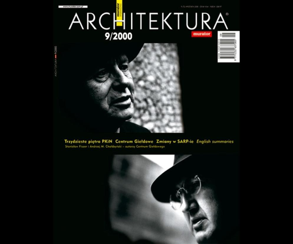 Okładka Miesięcznik Architektura 09/2000