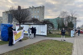 Protest przed Lidlem w Łodzi