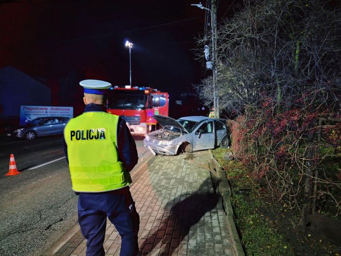 17-latek skosił autem słup energetyczny