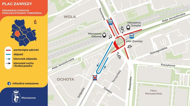 Warszawa. Rusza remont placu Zawiszy