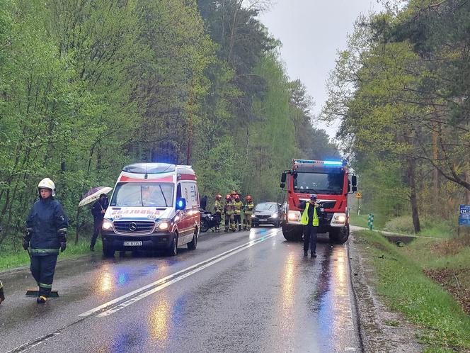 Wypadek na drodze nr 42 w Brodach. Zderzyły się dwa auta osobowe