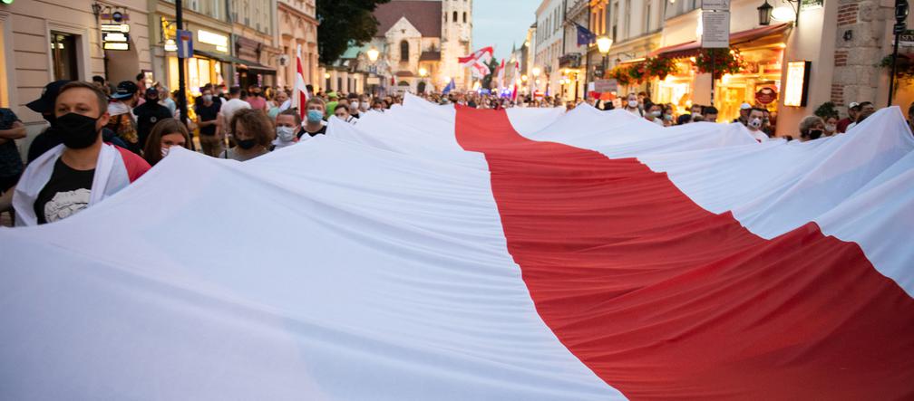 Marsz solidarności z Białorusinami w Krakowie