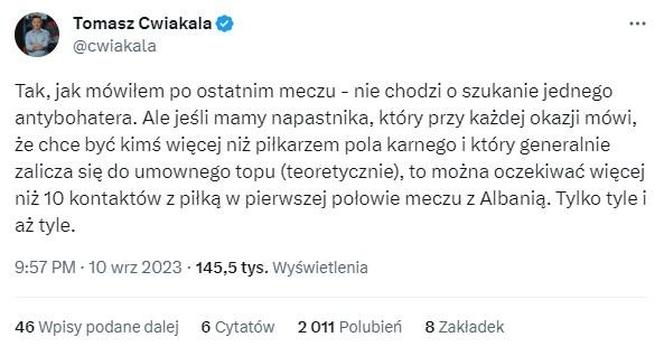 Albania - Polska: Reakcje Twittera