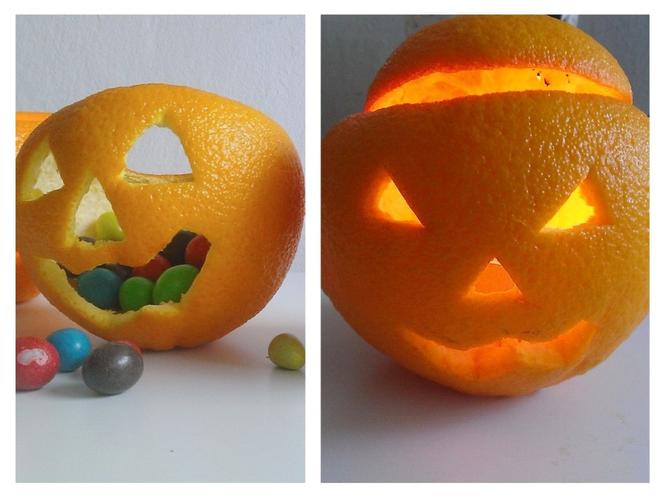 Dekoracje na Halloween - KROK III: ozdabianie pomarańczy