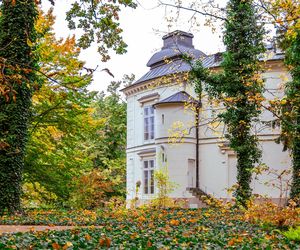 Łazienki Królewskie w Warszawie jesienią