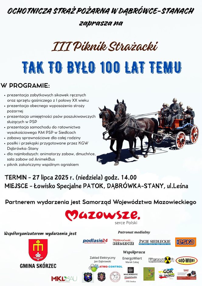 III Piknik Strażacki w Dąbrówce-Stany – „Tak to było 100 lat temu”