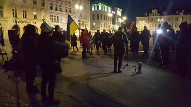 Bydgoszcz. Protest przeciwko wojnie w Ukrainie