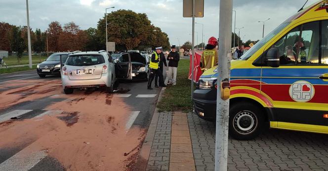 Wypadek w na ulicy Estkowskiego w Lesznie