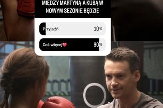 M jak miłość na planie. Martyna (Magdalena Turczeniewicz), Jakub (Krzysztof Kwiatkowski) 