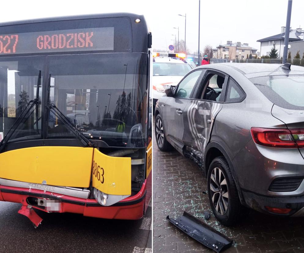 Wypadek na Białołęce. Autobus miejski skasował cztery samochody! Do szpitala trafiło 7-letnie dziecko