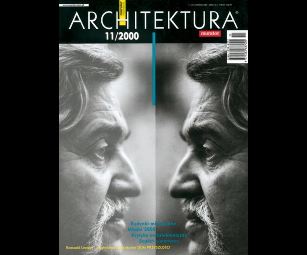 Okładka Miesięcznik Architektura 11/2000