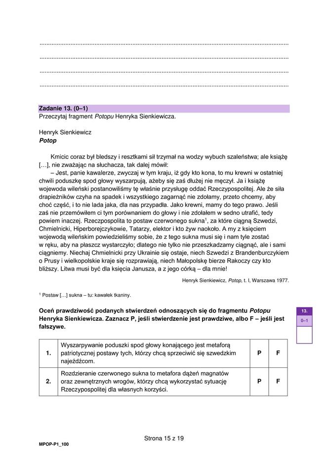 Matura język polski Arkusz CKE 7.05.2024 - zadania FORMUŁA 2023