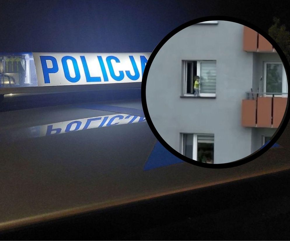 Półtoraroczne dziecko na parapecie