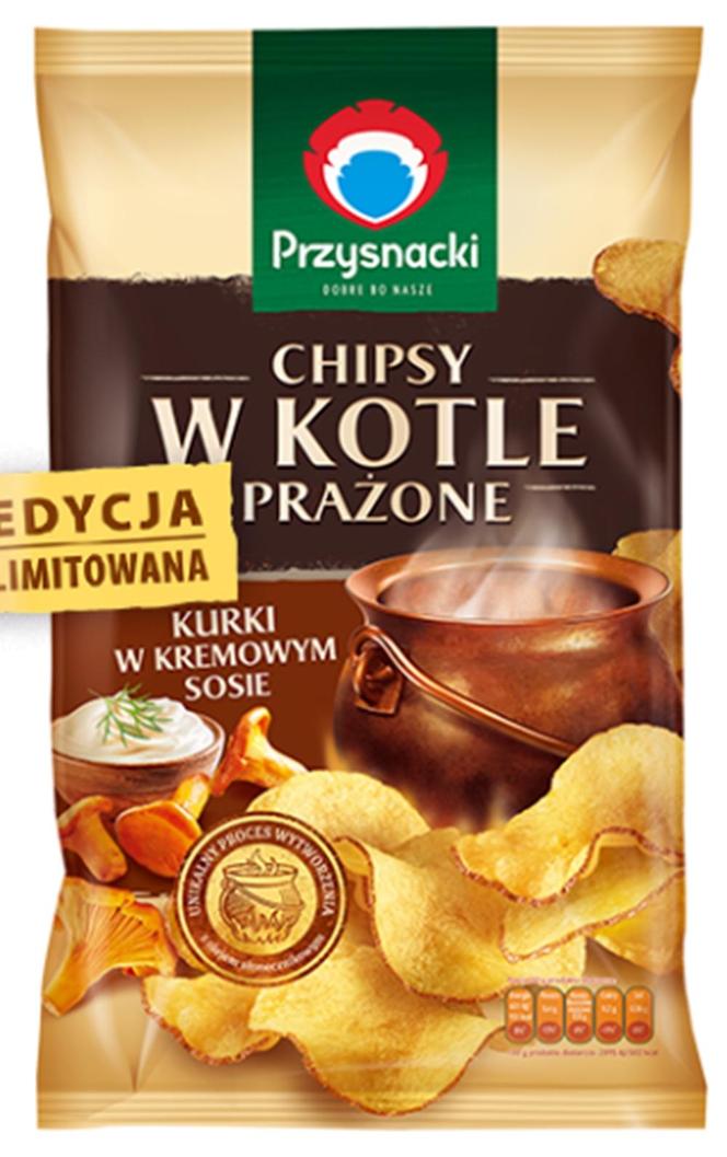 Przysnacki Chipsy w Kotle prażone  o smaku kurki w kremowym sosie 125g