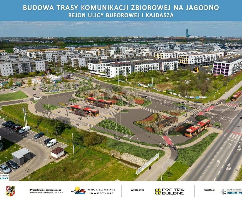 Wizualizacja pętli autobusowej na Jagodnie