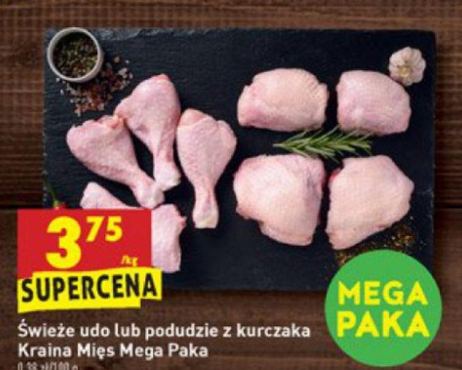 świeże uda lub podudzia z kurczaka 3,75 zł/kg