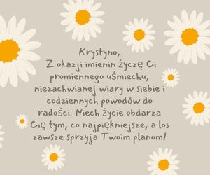 Kartka z życzeniami na imieniny Krystyny