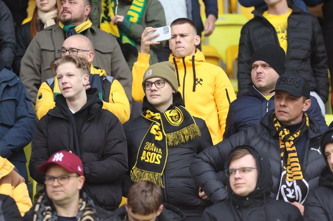 Kibice na meczu GKS Katowice - Lech Poznań