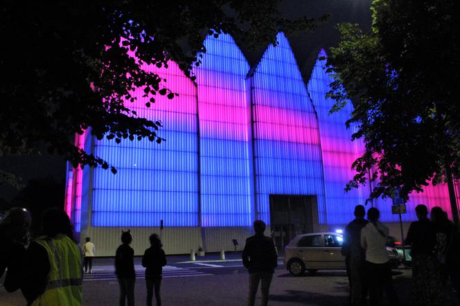 Pokaz iluminacji Filharmonii w Szczecinie z okazji Święta Muzyki