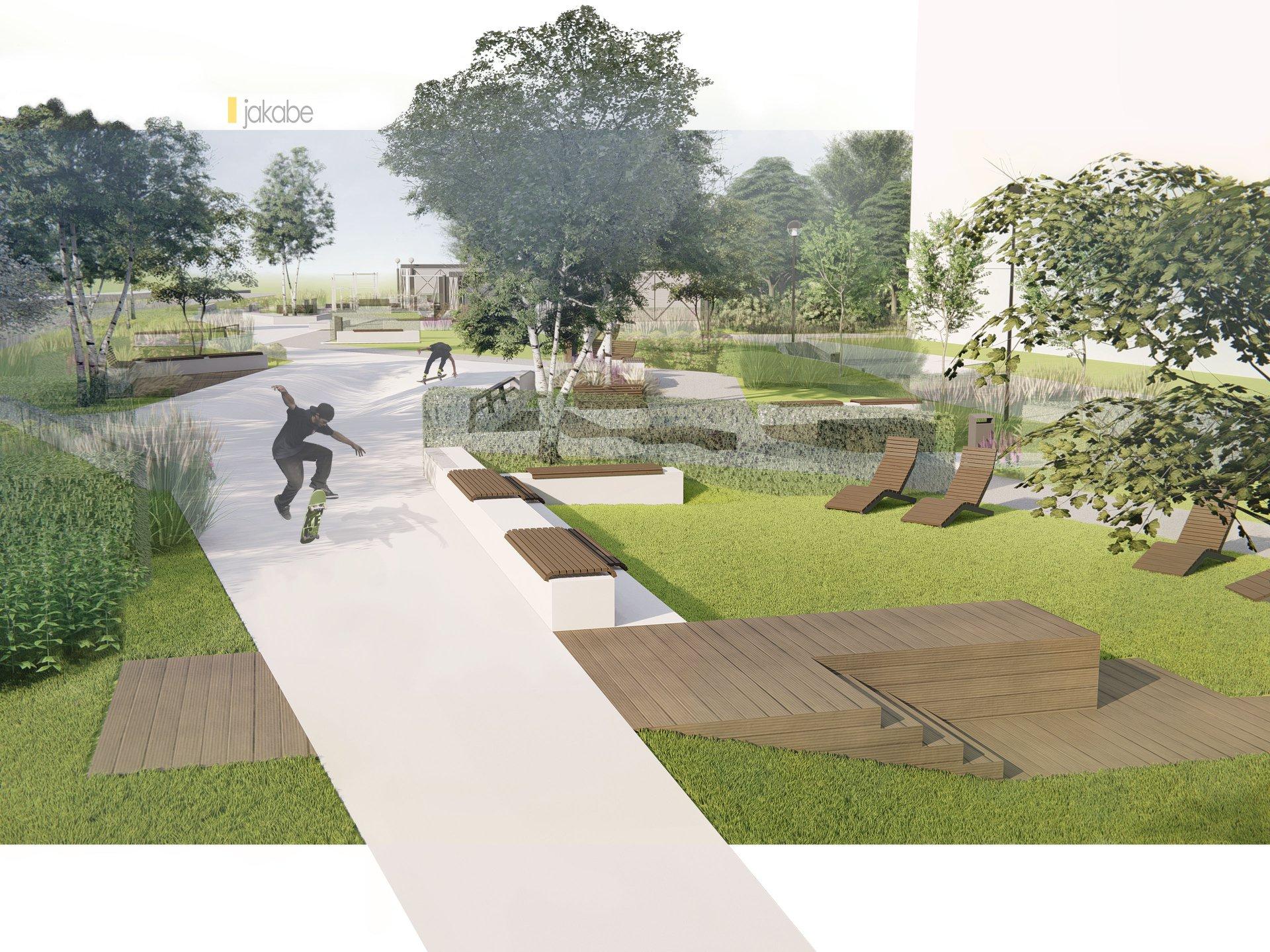 Nowy Skwer Sportów Miejskich w centrum Warszawy projektu JAKABE