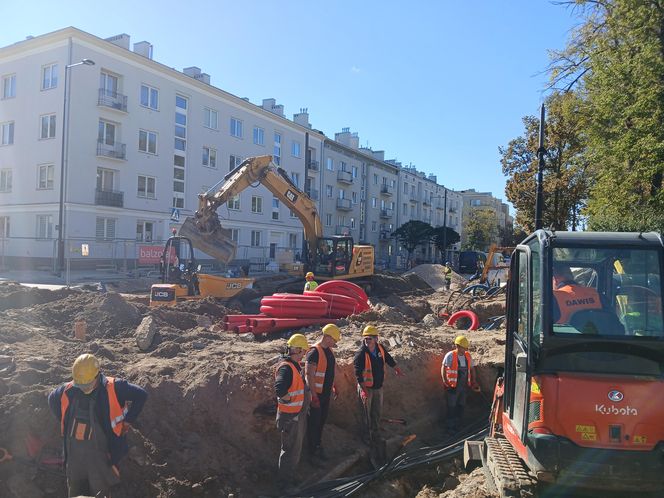Budowa tramwaju na ul. Rakowieckiej w Warszawie