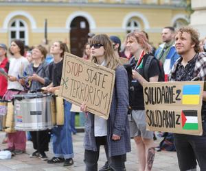 Protest studentów Uniwersytetu Warszawskiego w obronie Palestyny