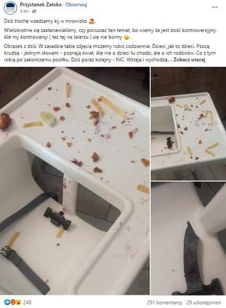 Pokazali, jak wygląda stolik po wizycie rodziny z dziećmi i rozpętali burzę. "To jest pikuś" 