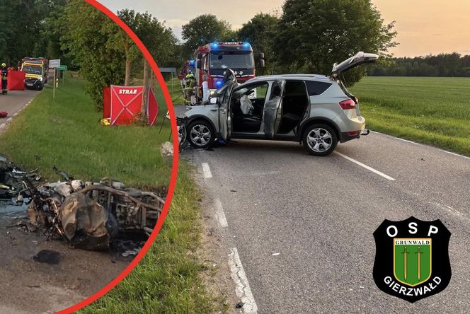  Zderzenie osobówki z motocyklem. Dwie osoby nie żyją