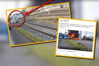 Polska ciężarówka wjechała wprost pod rozpędzony pociąg. Wybuchł potężny pożar