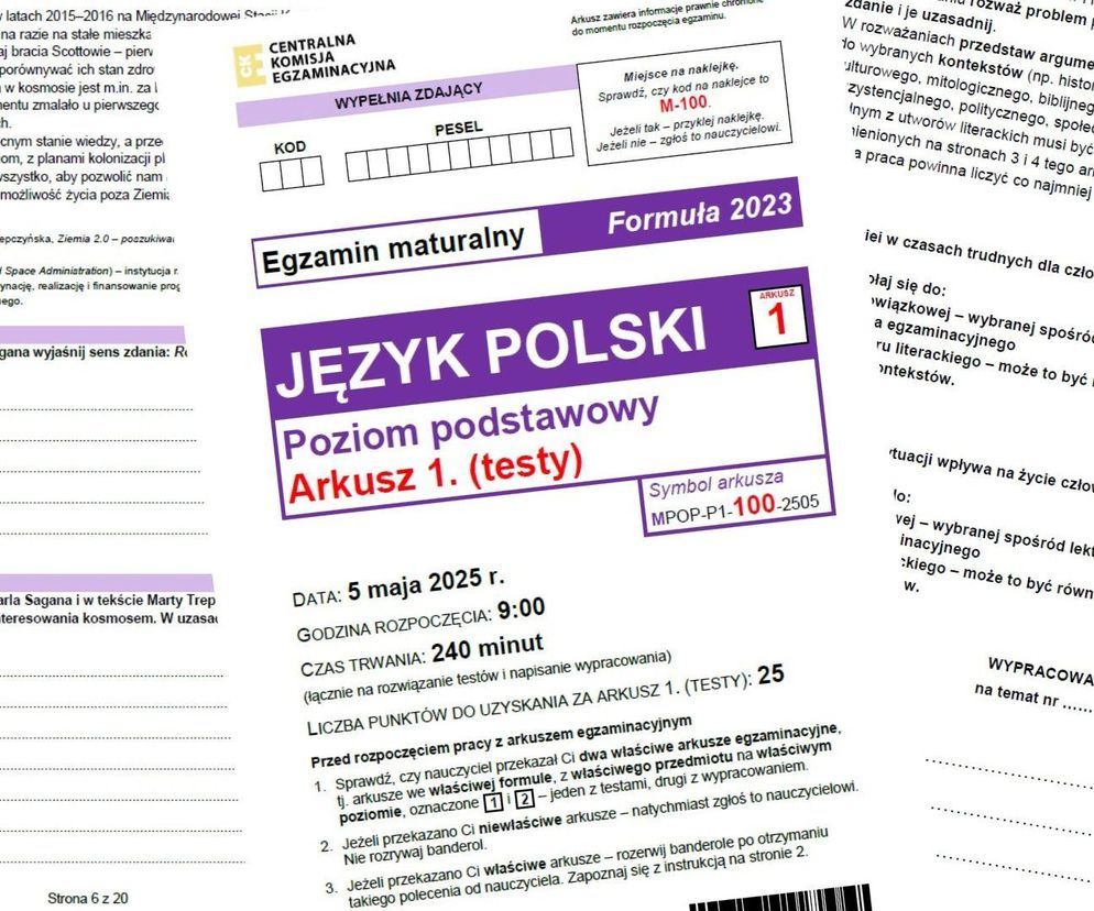 Matura polski 2025 podstawowy. ODPOWIEDZI i ARKUSZE CKE pdf już DOSTĘPNE do ściągnięcia 5 maja 2025