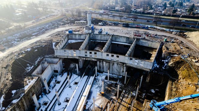 Budowa tunelu w Łodzi - przystanek Polesie