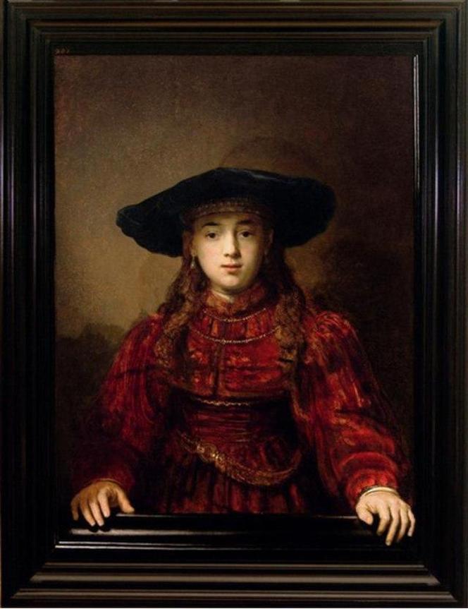 Rembrandt Harmenszoon van Rĳn, "Dziewczyna w ramie obrazu (1641 r.) - Zamek Królewski w Warszawie 