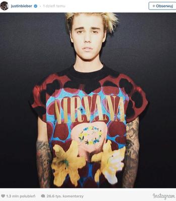 Justin Bieber w koszulce Nirvany. W obronie Biebera stanęła Courtney Love