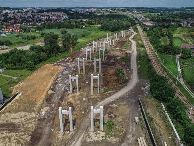 Zdjęcia z placu budowy S7 Kraków - Widoma, czerwiec 2024