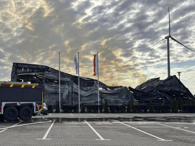 Pożar hali pod Kępnem