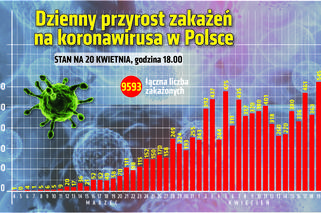 Koronawirus 20.04.2020 r, godz. 18. Zobacz aktualne wykresy i dane