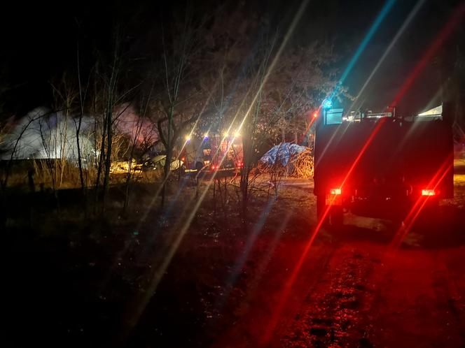 Duży pożar w Rąpicach koło Cybinki
